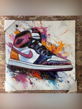 Color Splash Sneaker Canvas Art Print